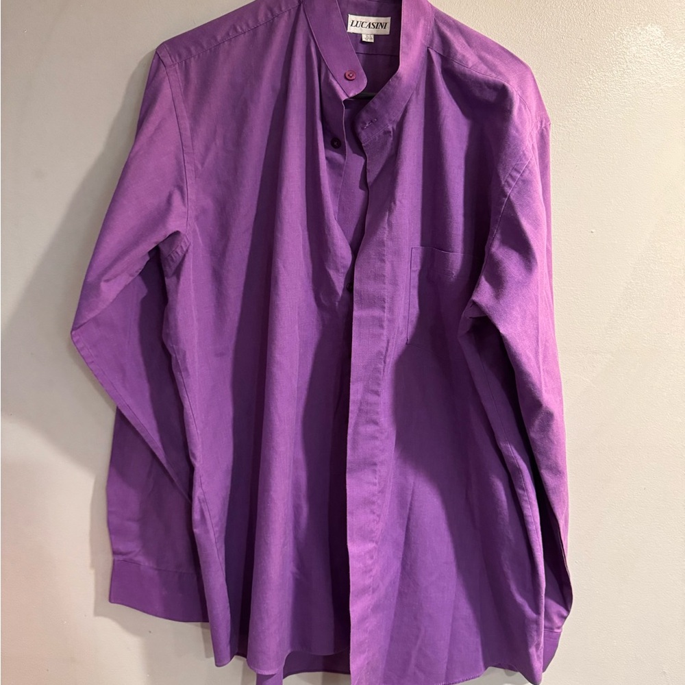 IZOD Men's Purple Casual Button Down Shirt